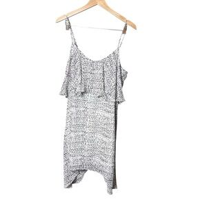 BCBGeneration Dress Size M Black White Cocktail Ruffles‎ Knee Length